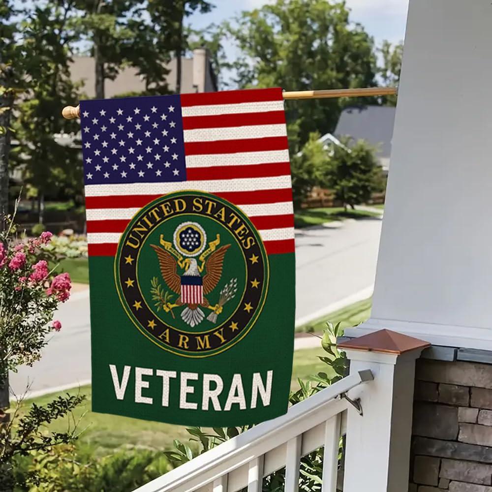 US Veteran Garden Flag Veteran's Day House Decor (13x18inch,Burlap,Double-Sided) Armed Forces United State Decoration American Military Memorabilia Remembrance Wall Home Yard Decor