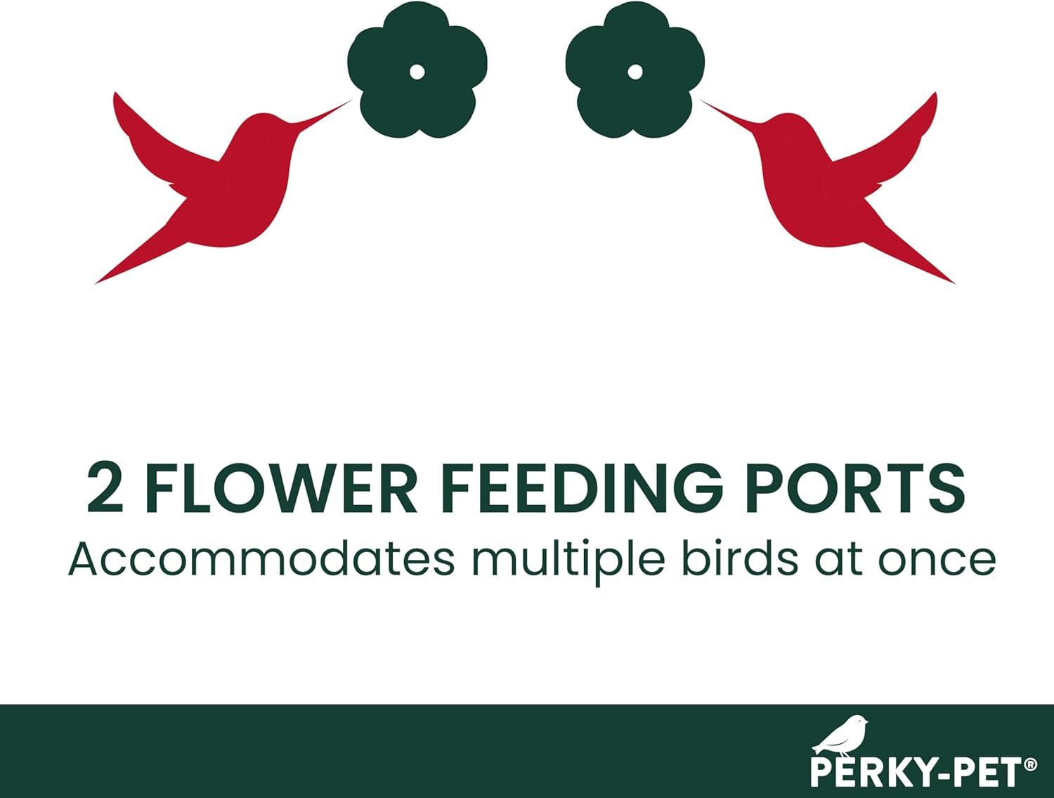 Perky-Pet 455-2 Mounted 445-2 Glass Window Hummingbird Feeder, Red – 14 oz
