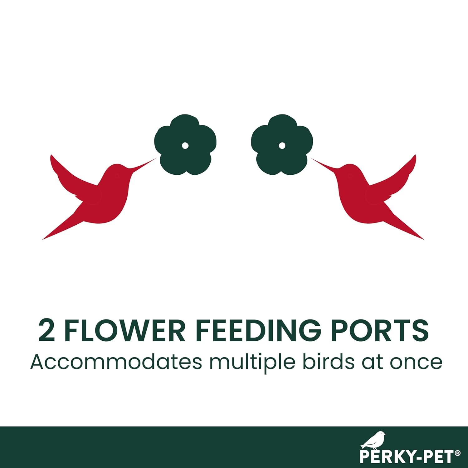 Perky-Pet 455-2 Mounted 445-2 Glass Window Hummingbird Feeder, Red – 14 oz