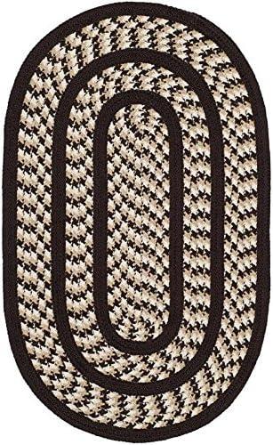 SAFAVIEH Braided Tanisha Bordered Reversible Area Rug, Ivory/Dark Brown, 8' x 10' Oval