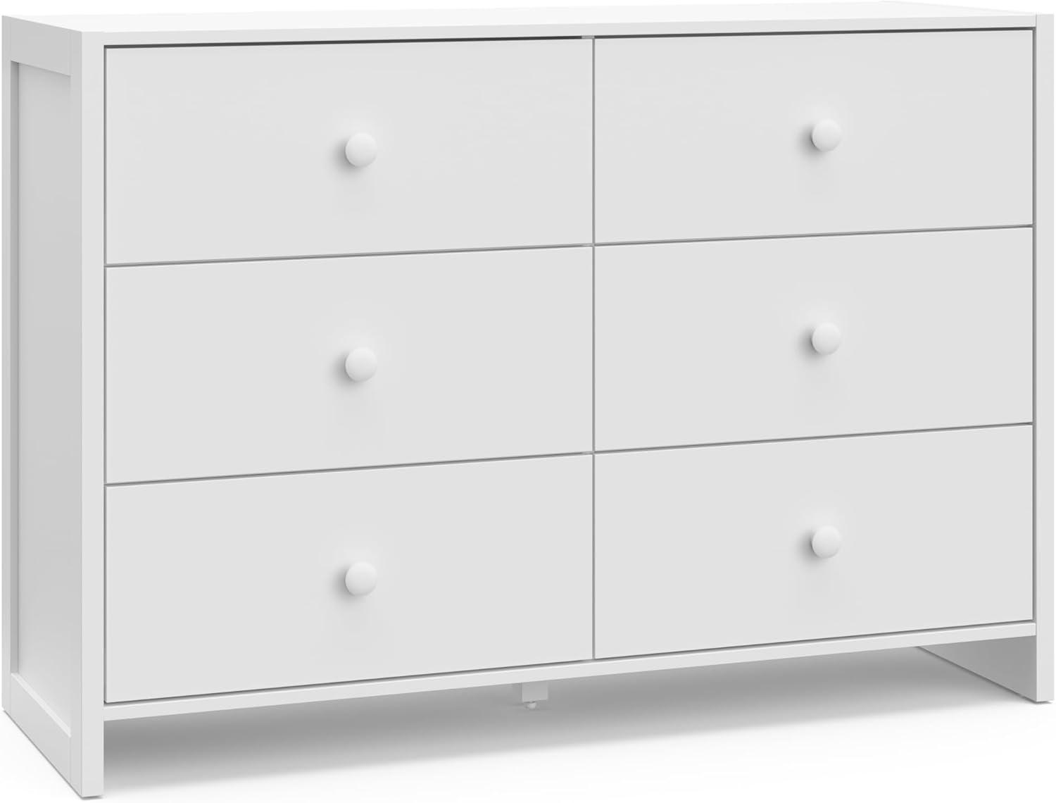 White GREENGUARD Certified 6-Drawer Double Dresser