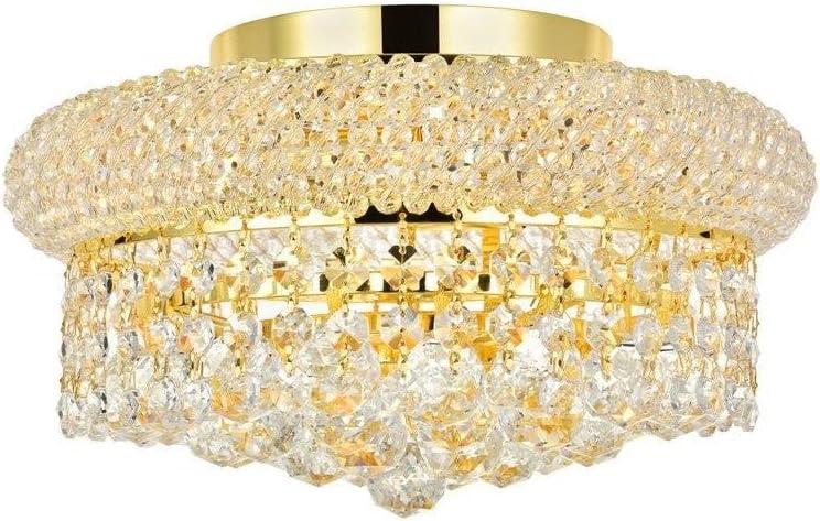 Elegant Lighting Primo 4 light Gold Flush Mount Clear Royal Cut Crystal
