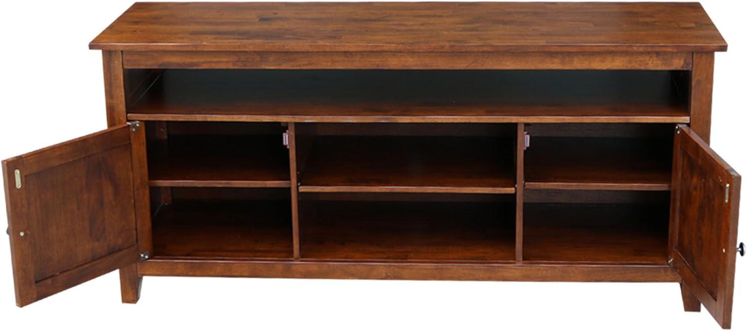 International Concepts Solid Wood Entertainment TV Stand - With 2 Doors