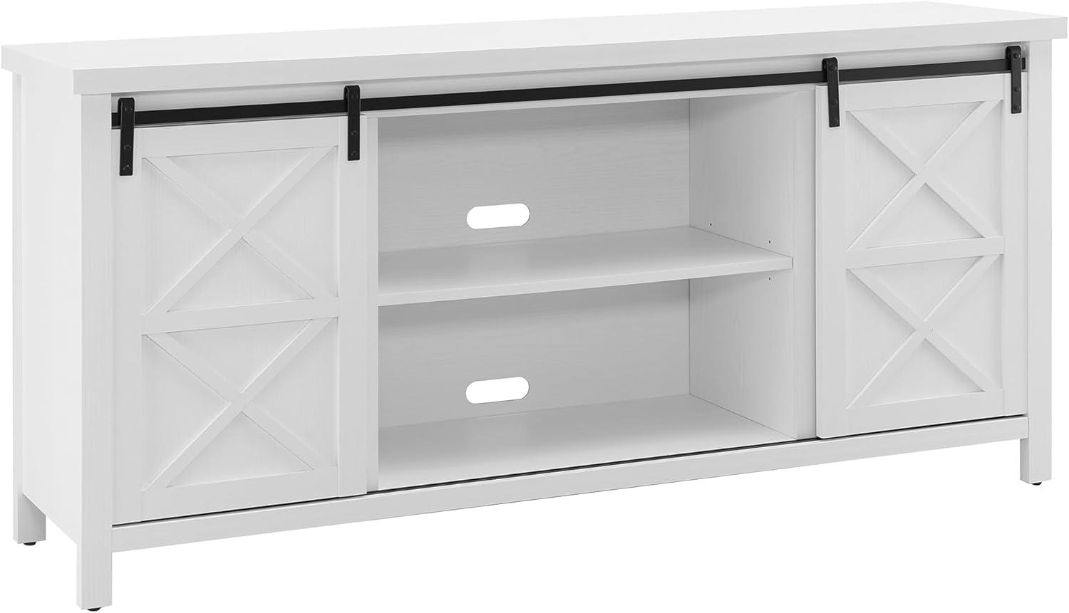 Evelyn&Zoe Elmwood Rectangular TV Stand for TV's up to 75", White