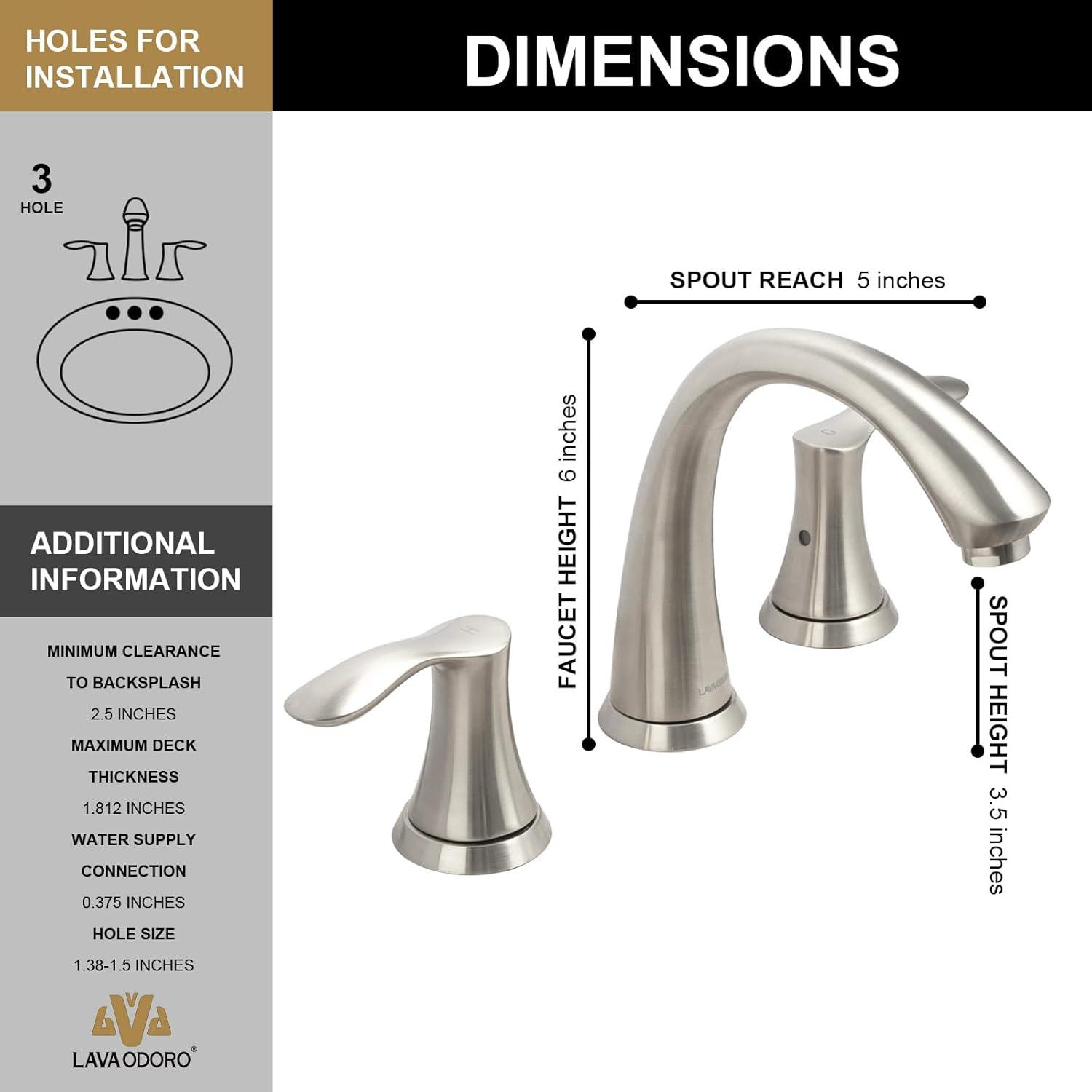 2-handle Bathroom Faucet with Drain Assembly