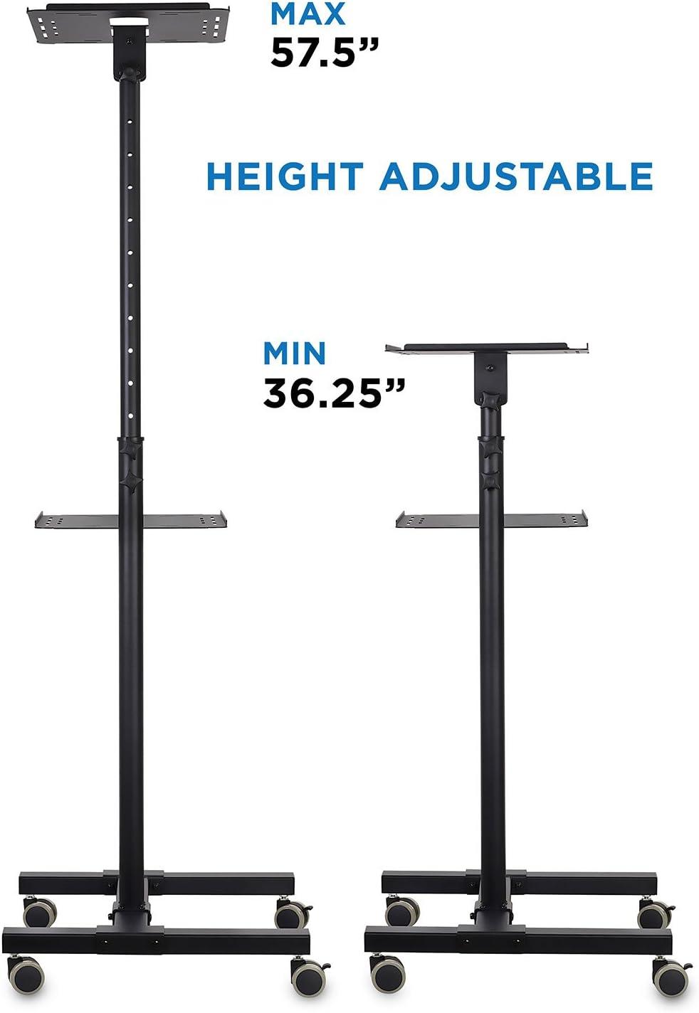 Mount-it Mount-It! Mobile Projector and Laptop Stand with 2 Shelves, Rolling Cart
