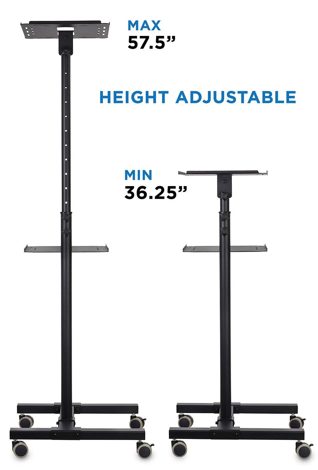 Mount-it Mount-It! Mobile Projector and Laptop Stand with 2 Shelves, Rolling Cart
