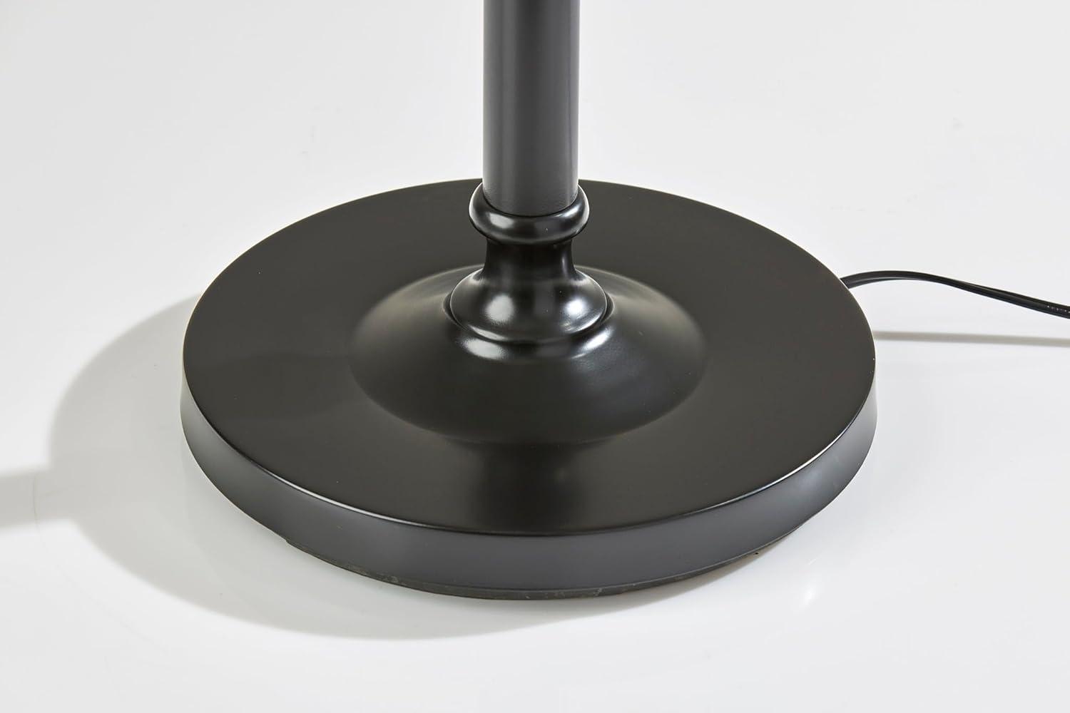 Adesso Barton Task Floor Lamp Antique Bronze: ETL Listed, Polyester Shade, Metal Body, Rotary Switch