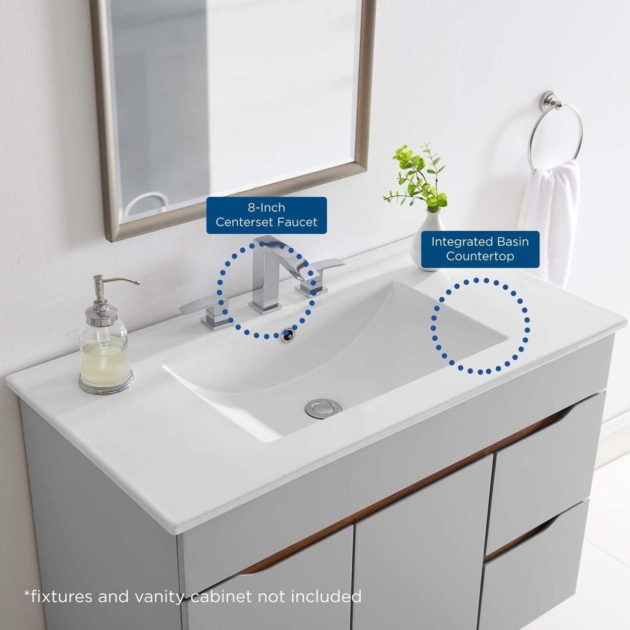 Cayman 36" White Ceramic Above-Counter Bathroom Sink