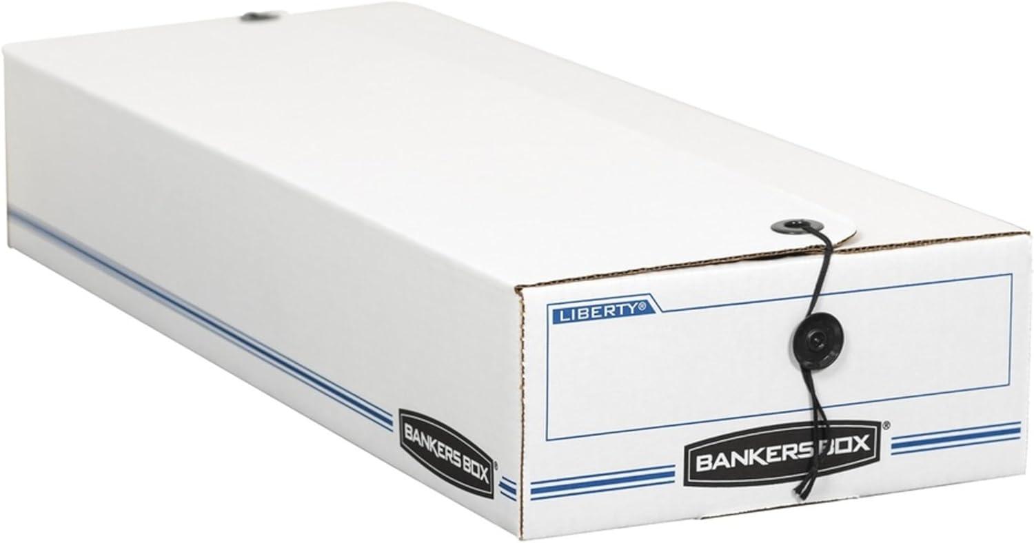 Bankers Box® Liberty Check/Deposit Slip Storage Box, 9 x 23 x 4, WE/BE, 12/Carton