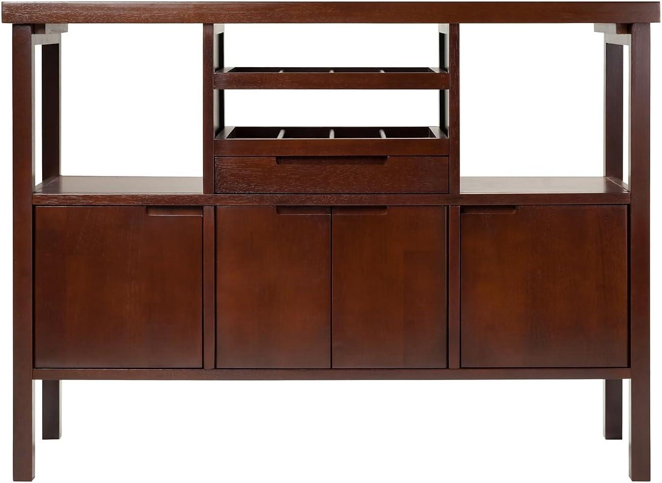 Diego Buffett Sideboard Cabinet Wood/Walnut - Winsome: Transitional Style, 3-Door Storage, 1 Drawer, 2 Shelves