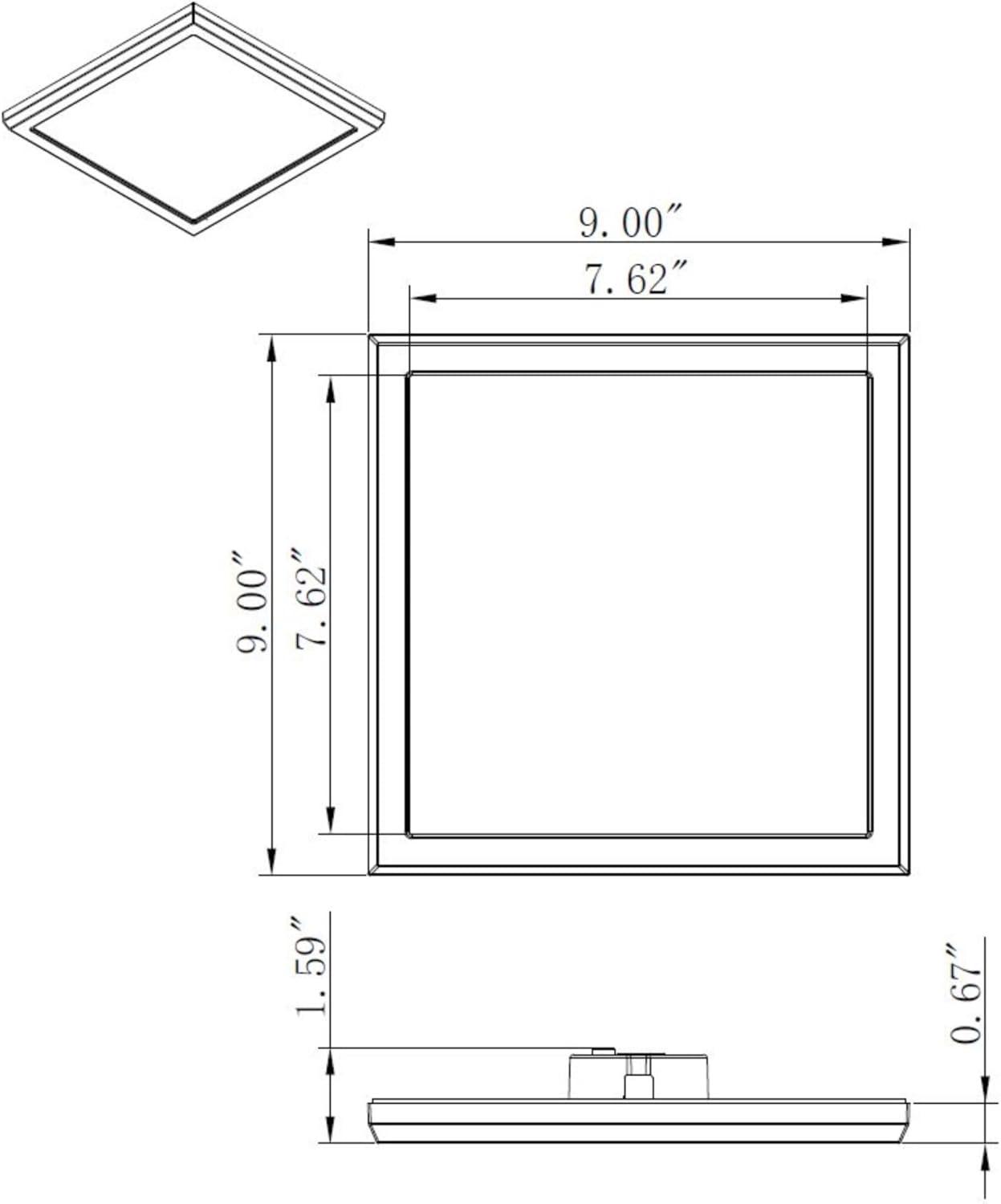 White Aluminum 9-Inch Square LED Flush Mount Light