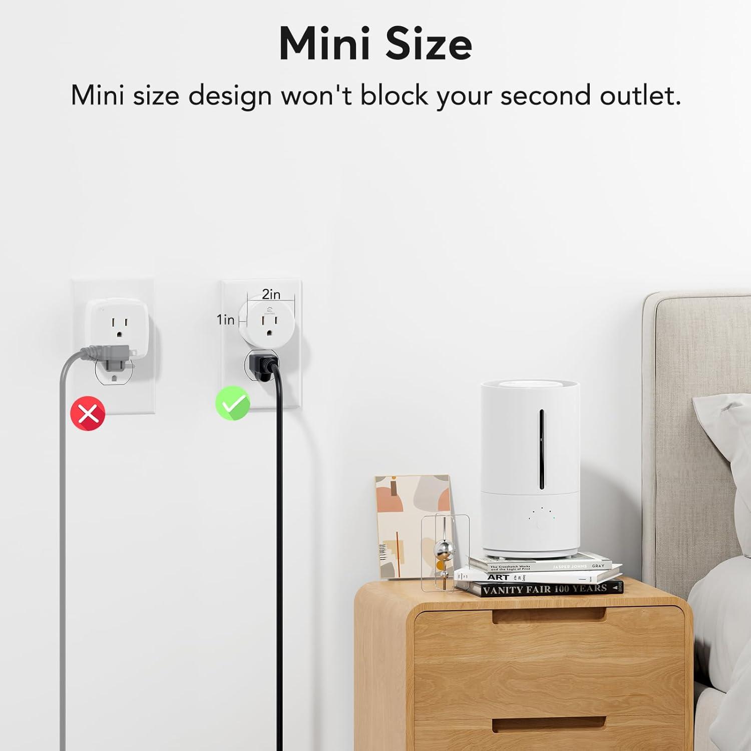 EIGHTREE Smart Plug 2025 Upgrade to 15A, Bluetooth & Wi-Fi Outlet Plug Dual Connection, Voice Control, Remote Control Outlet Timer Indoor, Smart Plugs That Work with Alexa & Google, 2.4GHz Wi-Fi Only