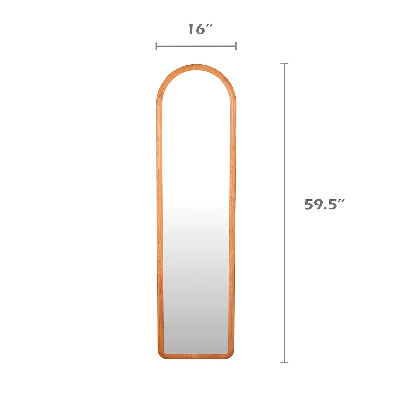 COZAYH Full Length Mirror with Stand, Dressing Wall-Mounted Mirror, Floor Mirror Solid Wood Frame, Large Body Mirror for Bedroom, Bathroom, Living Room