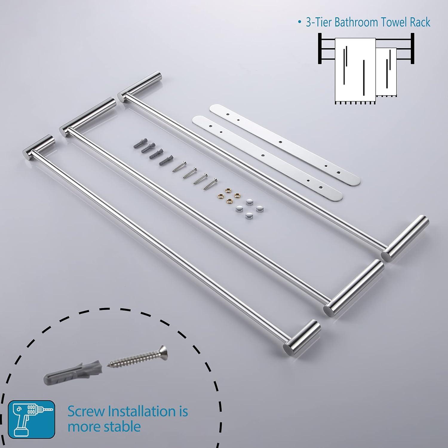 24" Bathroom Towel Bar Wall Mounted