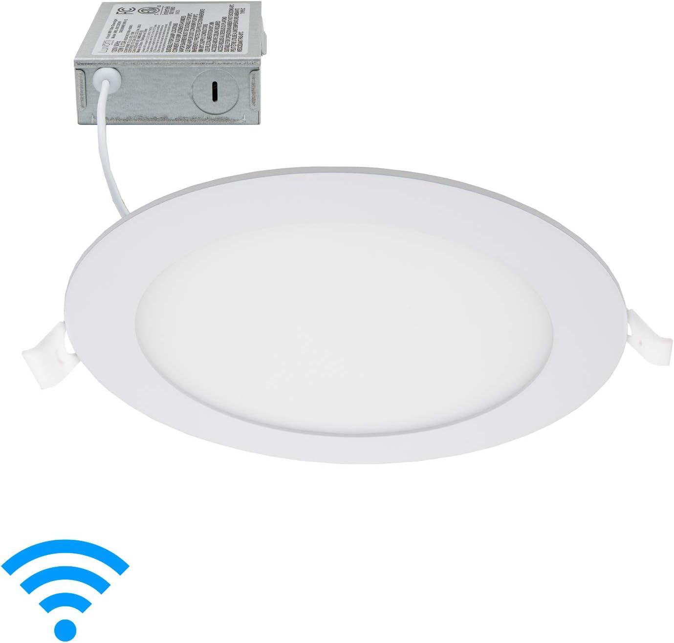 Maxxima 6 in. Smart WiFi Slim LED Downlight, 900 Lumens, Multicolor, Dimmable, CCT 2700-6500K, WiFi-enabled and voice control compatible