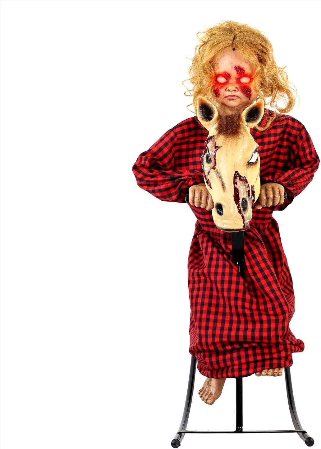 Haunted Hill Farm Lifesize Witch Prop with Lights and Sound, Indoor/Covered Outdoor Halloween Decoration