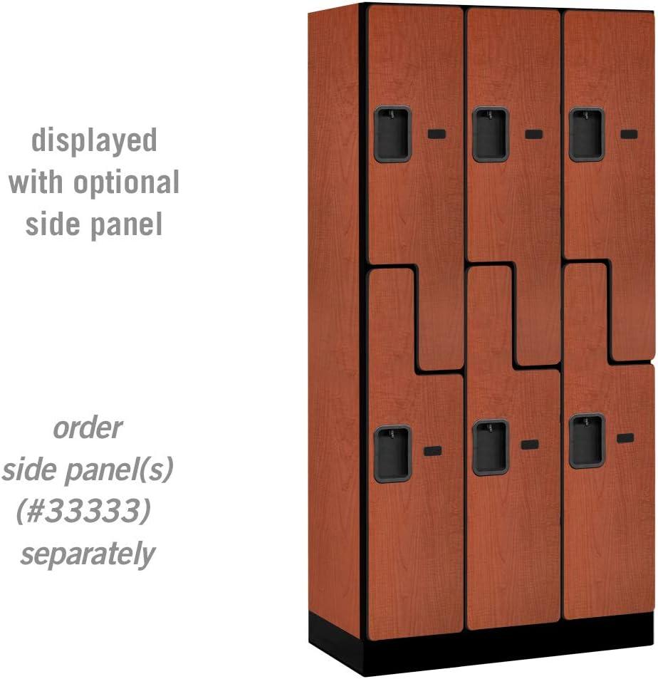 Cherry Wood Double Tier Lockable S-Style Locker, 76" x 36"