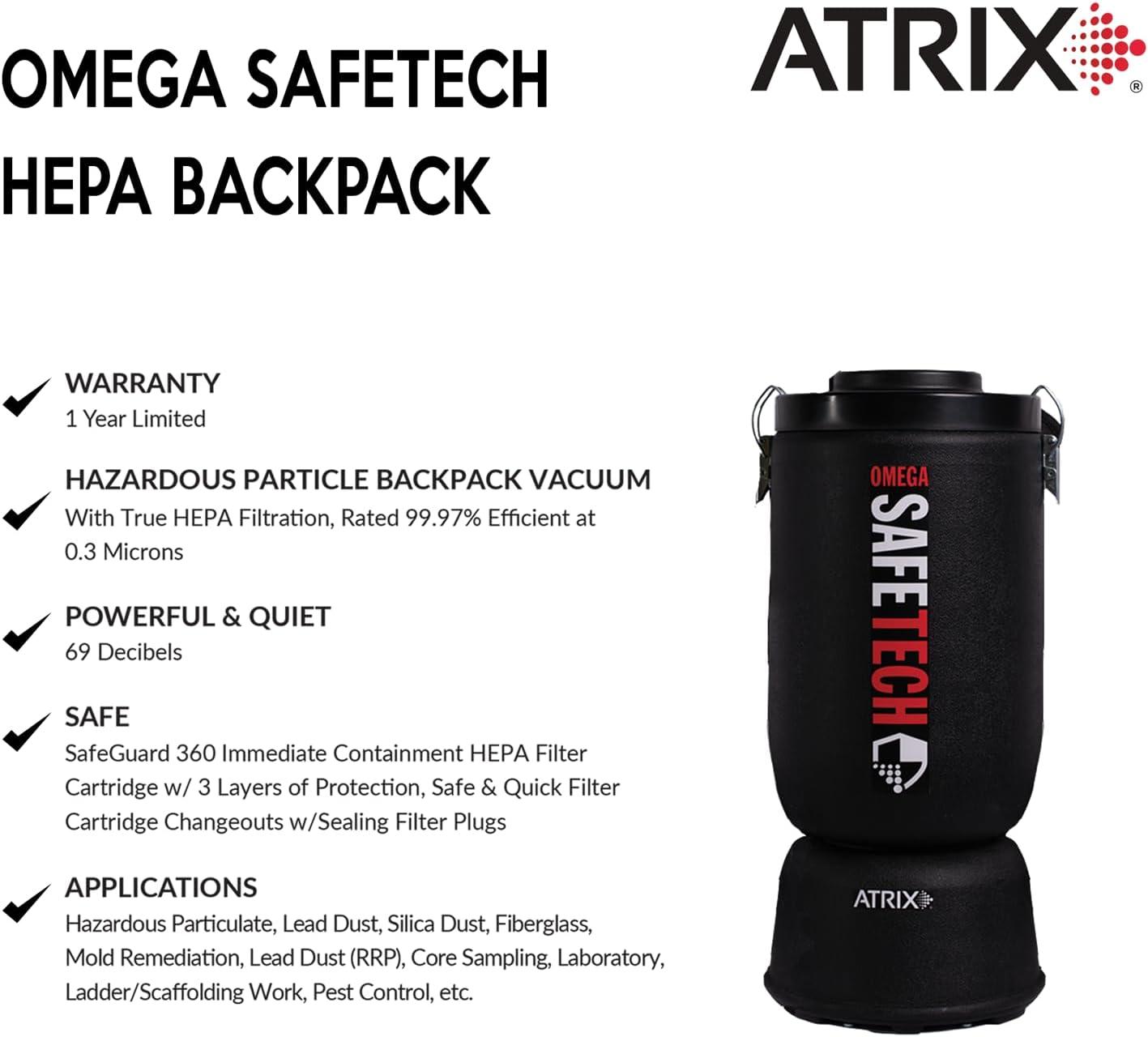 Black HEPA Wet/Dry Backpack Vacuum with Telescopic Wand