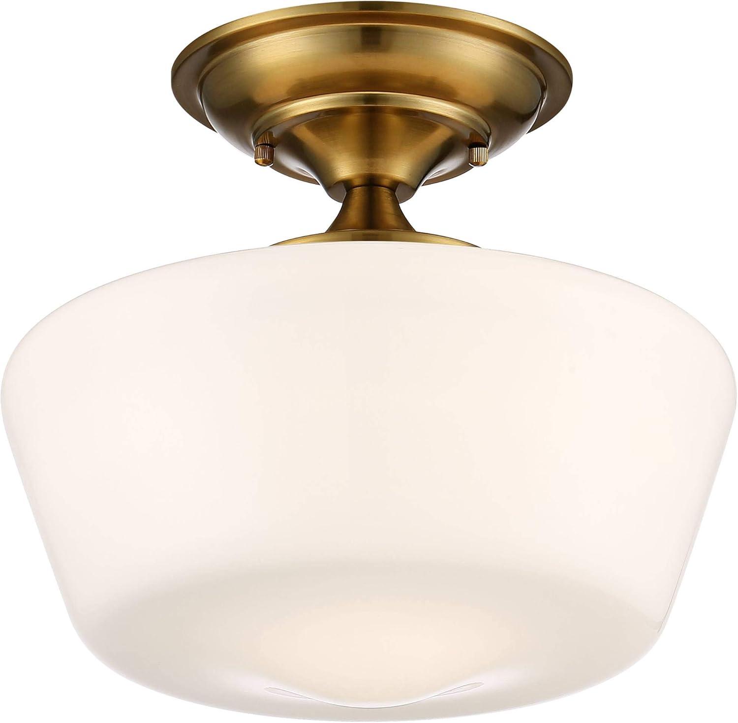 Soft Gold Opal Glass Globe Farmhouse Ceiling Light 20" x 9"