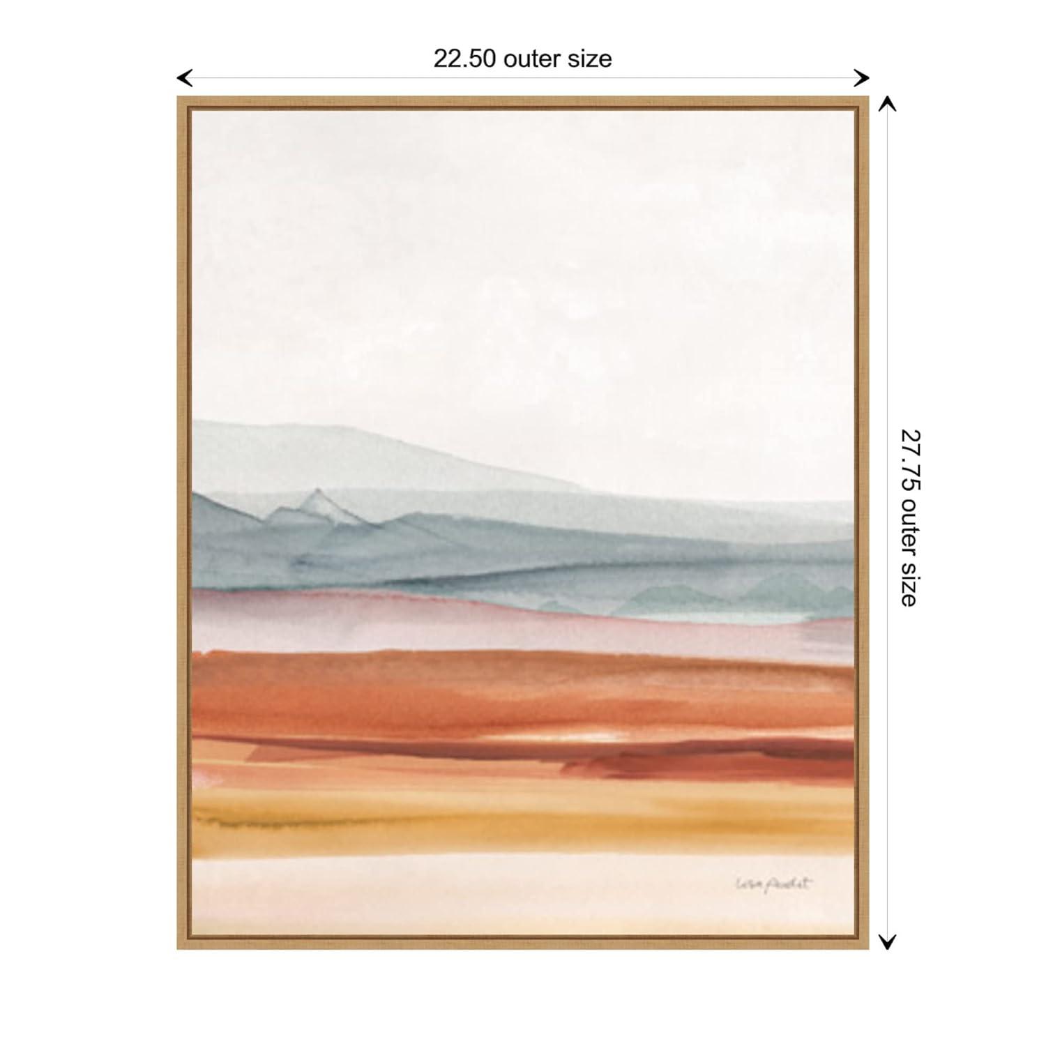 22" x 28" Sierra Hills 03 by Lisa Audit Framed Canvas Wall Art Light Brown - Amanti Art: Modern Lithograph, Sawtooth Back Mounted