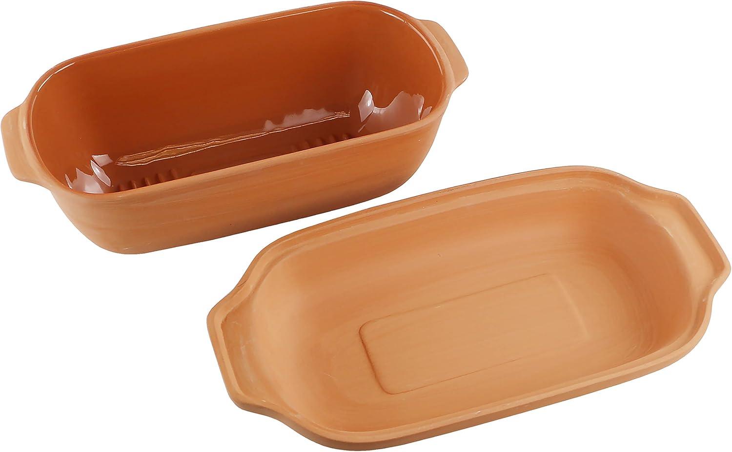 Reston Lloyd 99700 2 qt. Eurita Clay Loaf Pan with Lid