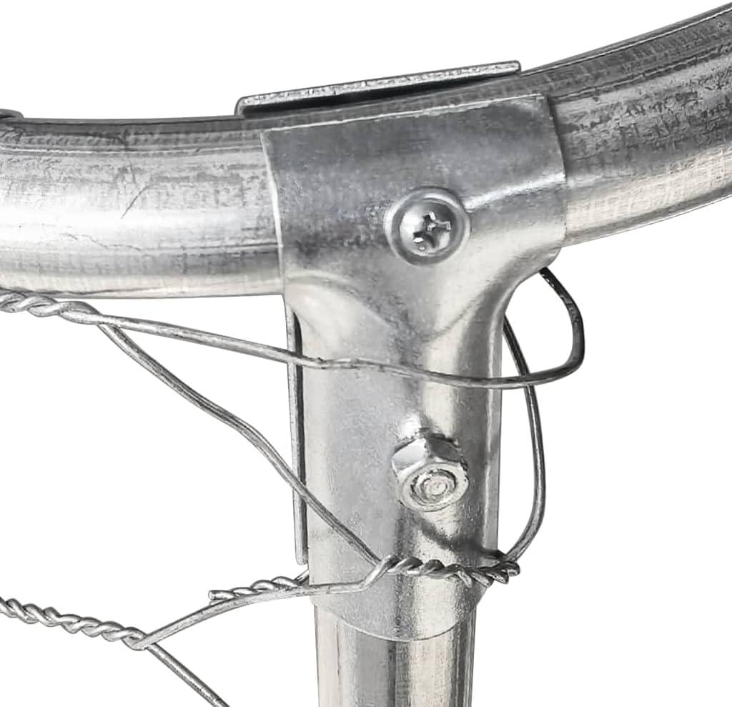 VidaXL 59.1'' H Powder Coated Steel Yard Kennel With Door