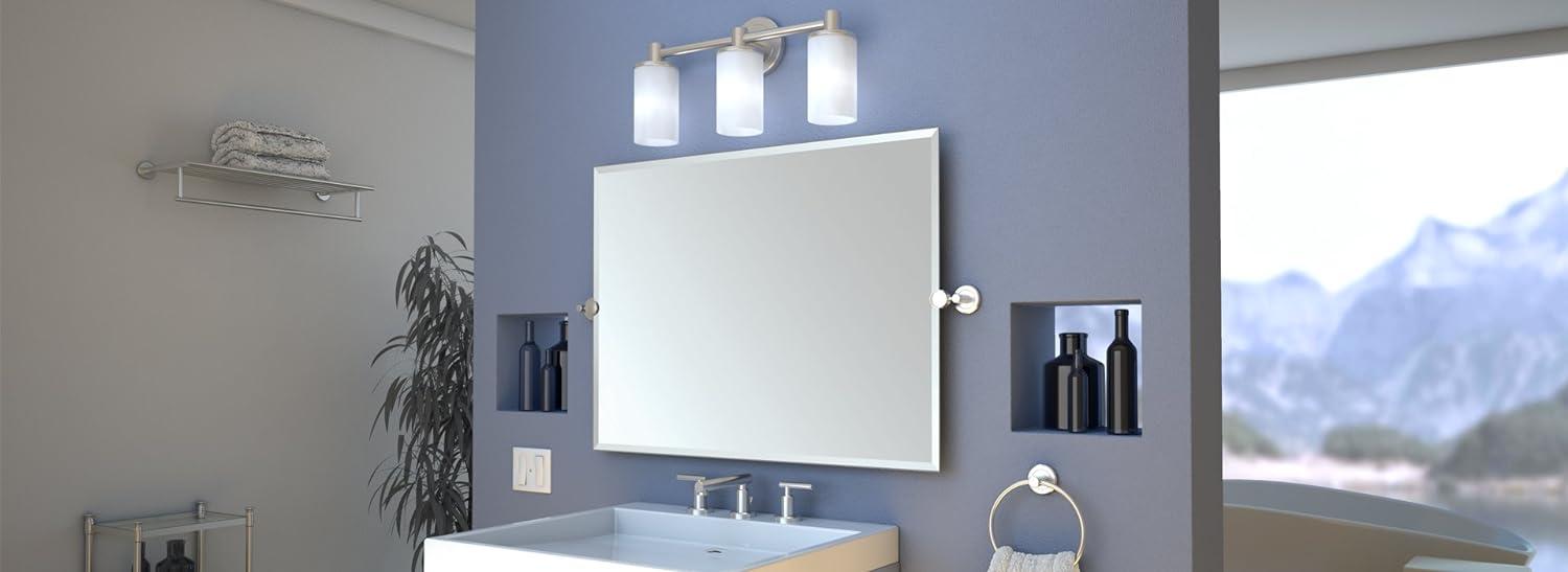 Latitude 30" Satin Nickel Frameless Rectangular Vanity Mirror