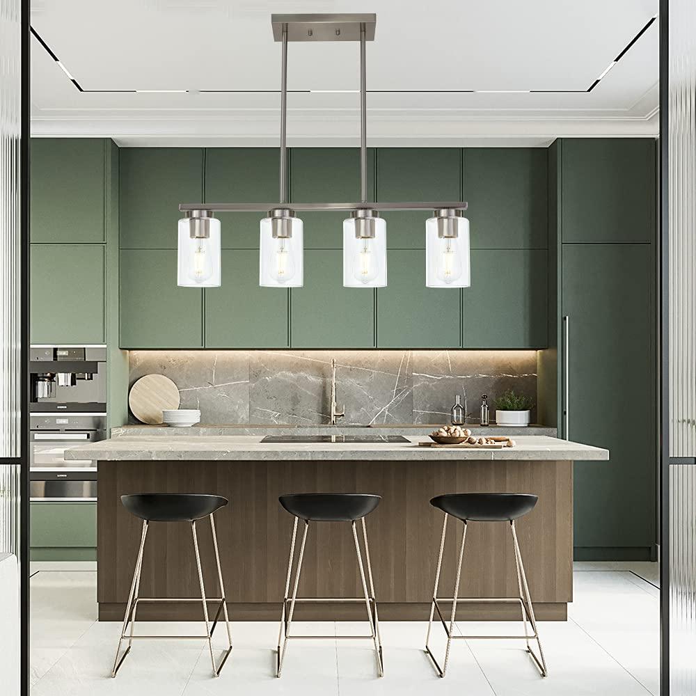 1-Light 5.75" Minimalist Industrial Farmhouse Adjustable Hanging Clear Cylinder Glass Pendant Metallic Silver - Lalia Home: UL Listed, E26 Base