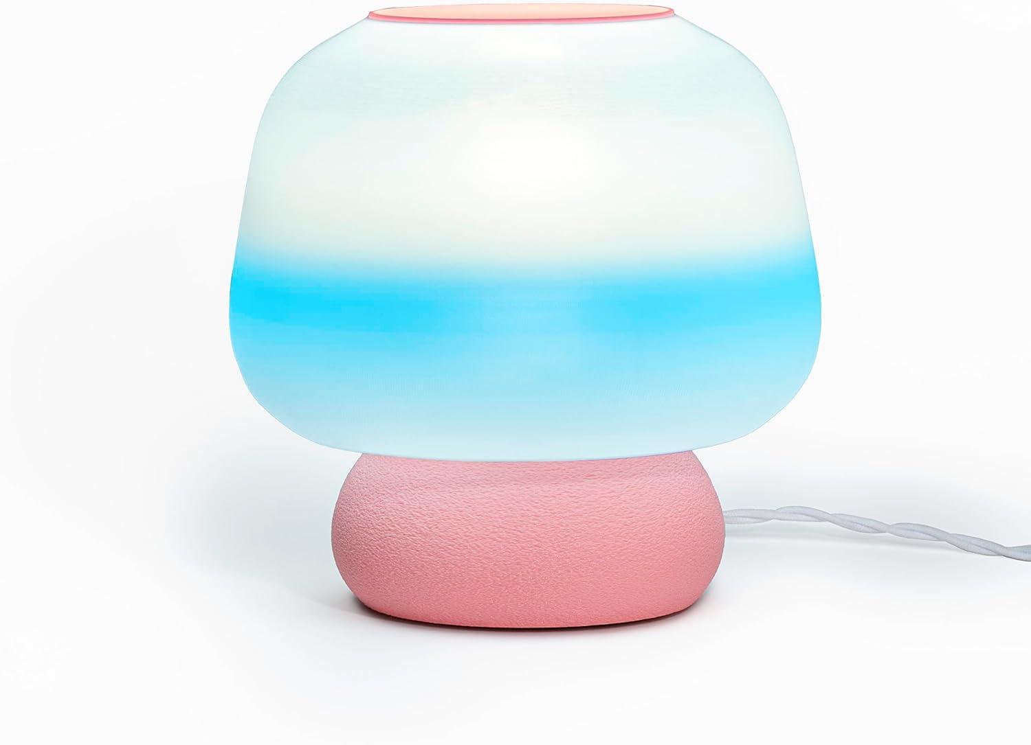 JONATHAN Y USA1004B 3D Printed Dimmable LED Table Lamp Mushroom 10" Modern Classic Plant-Based PLA for Living Room, Dorm, Home, Office (LED Bulb Included), Blue/White/Light