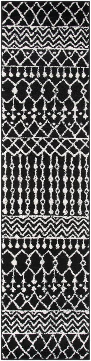 Tulum TUL270 Power Loomed Runner Rug - Black/Ivory - 2'x11' - Safavieh.