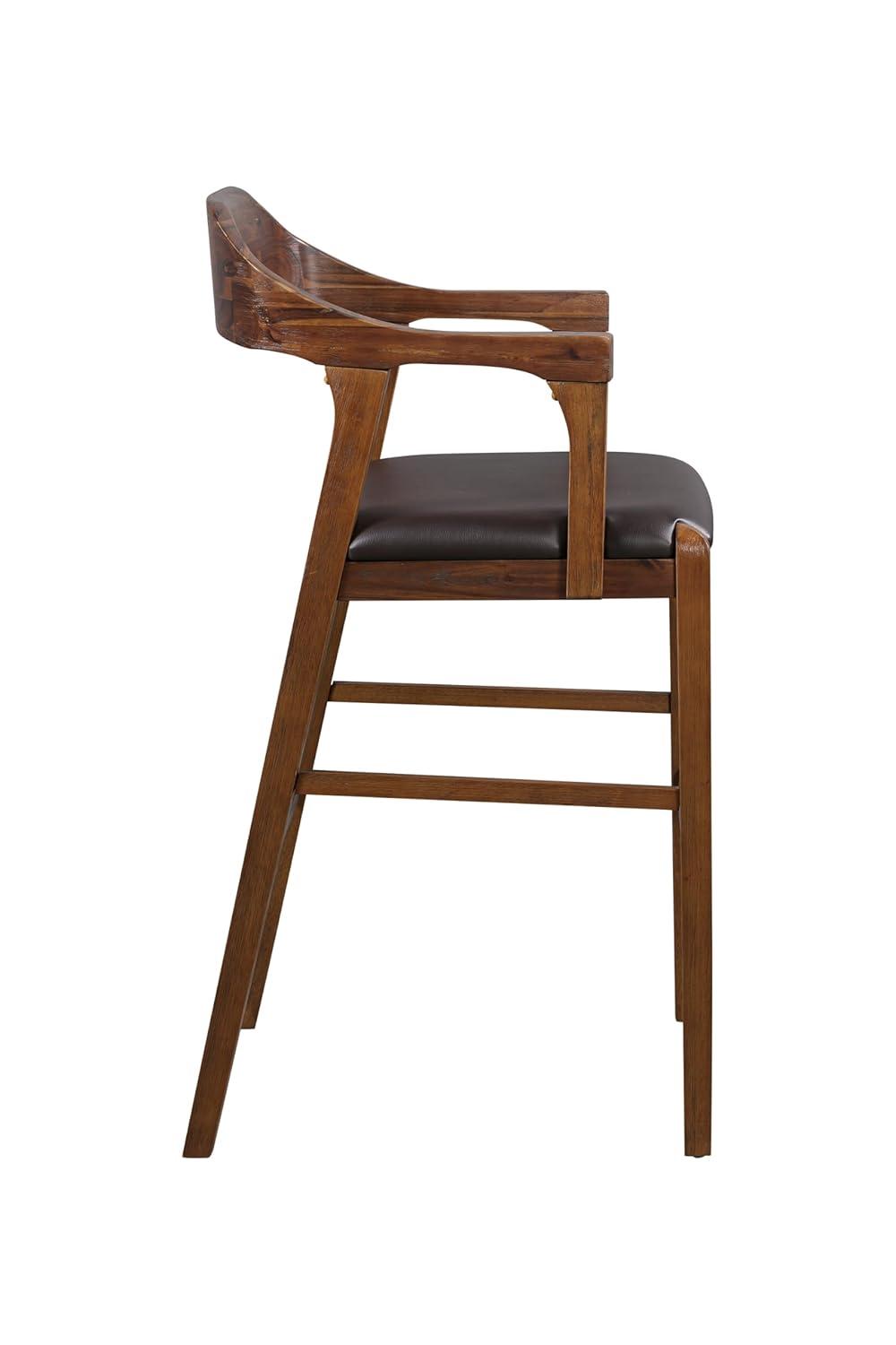 Rasmus Stationary Barstool: 29" Faux Leather, Eco-Friendly Wood, Fixed Height - Boraam