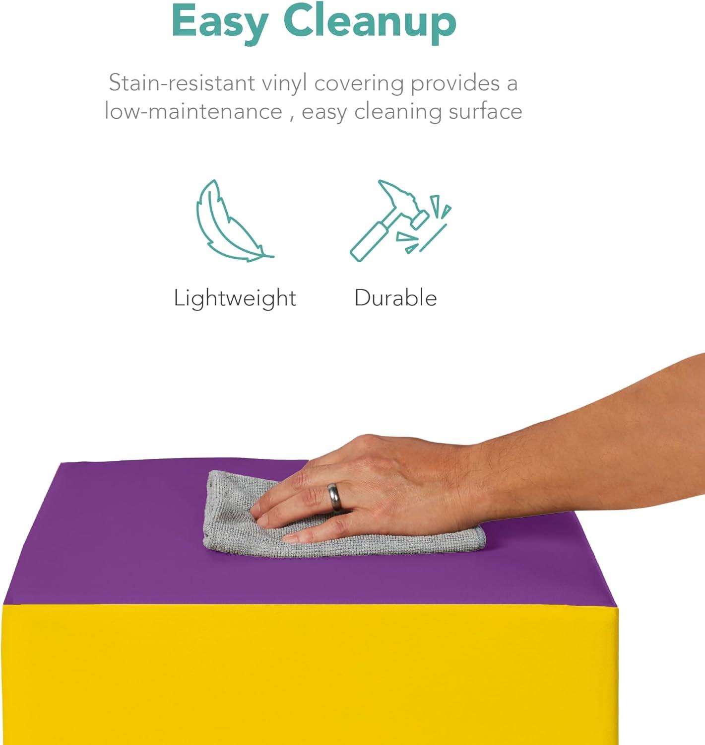 Best Choice Products 5-Piece Kids Climb & Crawl Soft Foam Block Playset Structures for Child Development - Multicolor