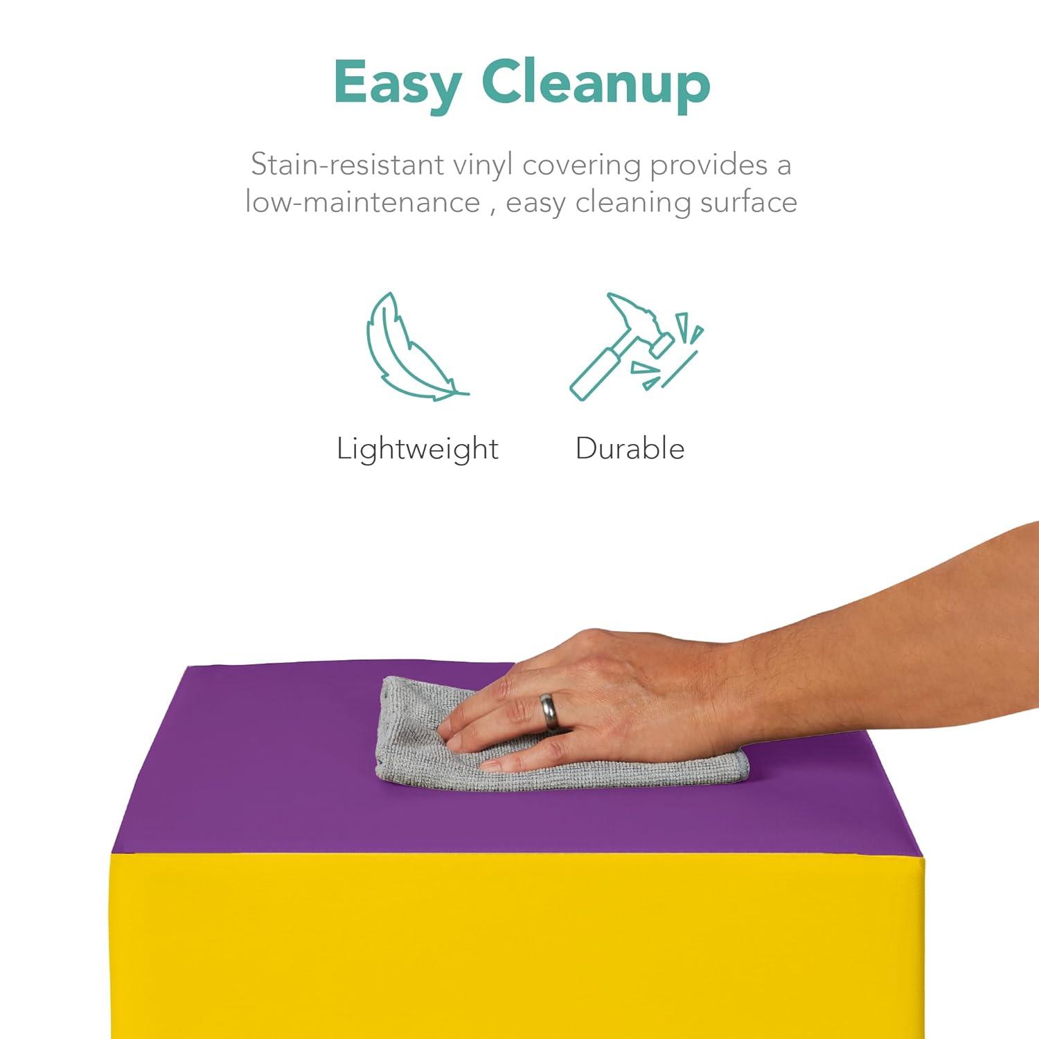 Best Choice Products 5-Piece Kids Climb & Crawl Soft Foam Block Playset Structures for Child Development - Multicolor