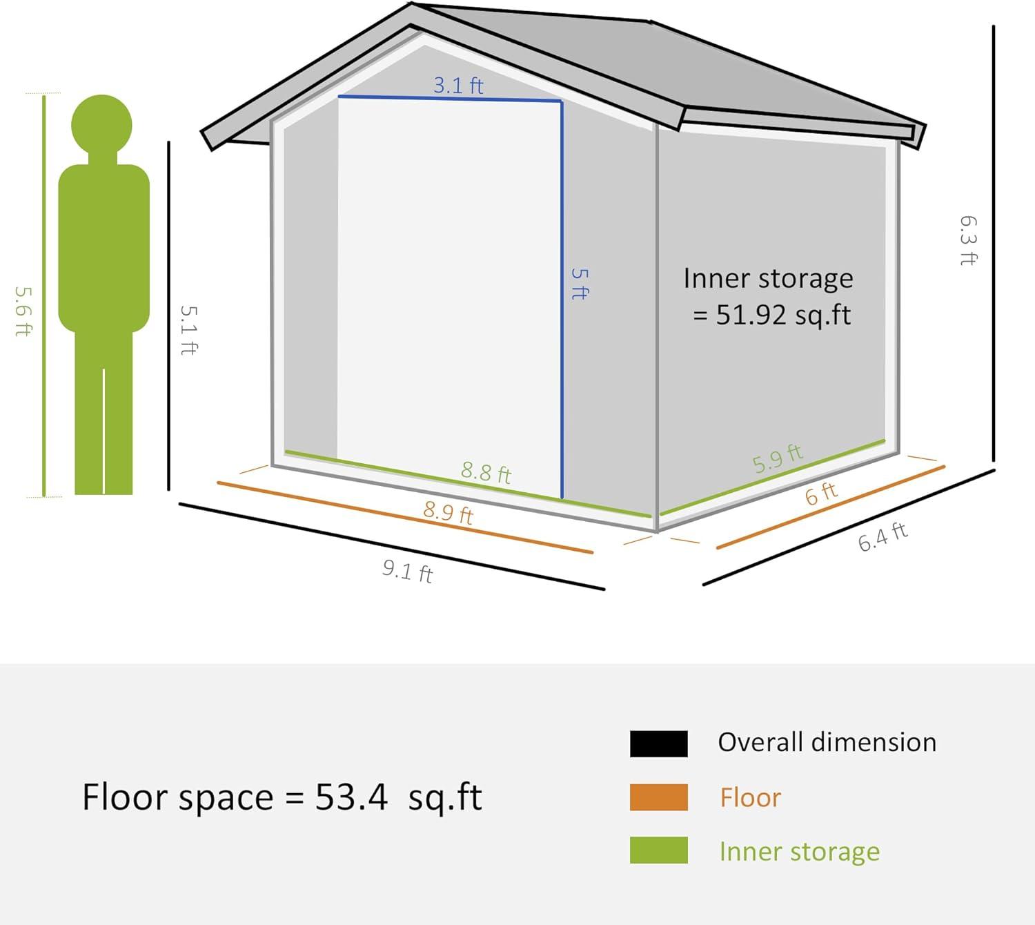 Outsunny Metal Storage Shed Organizer, Garden Tool House with Vents and Sliding Doors for Backyard, Patio, Garage, Lawn