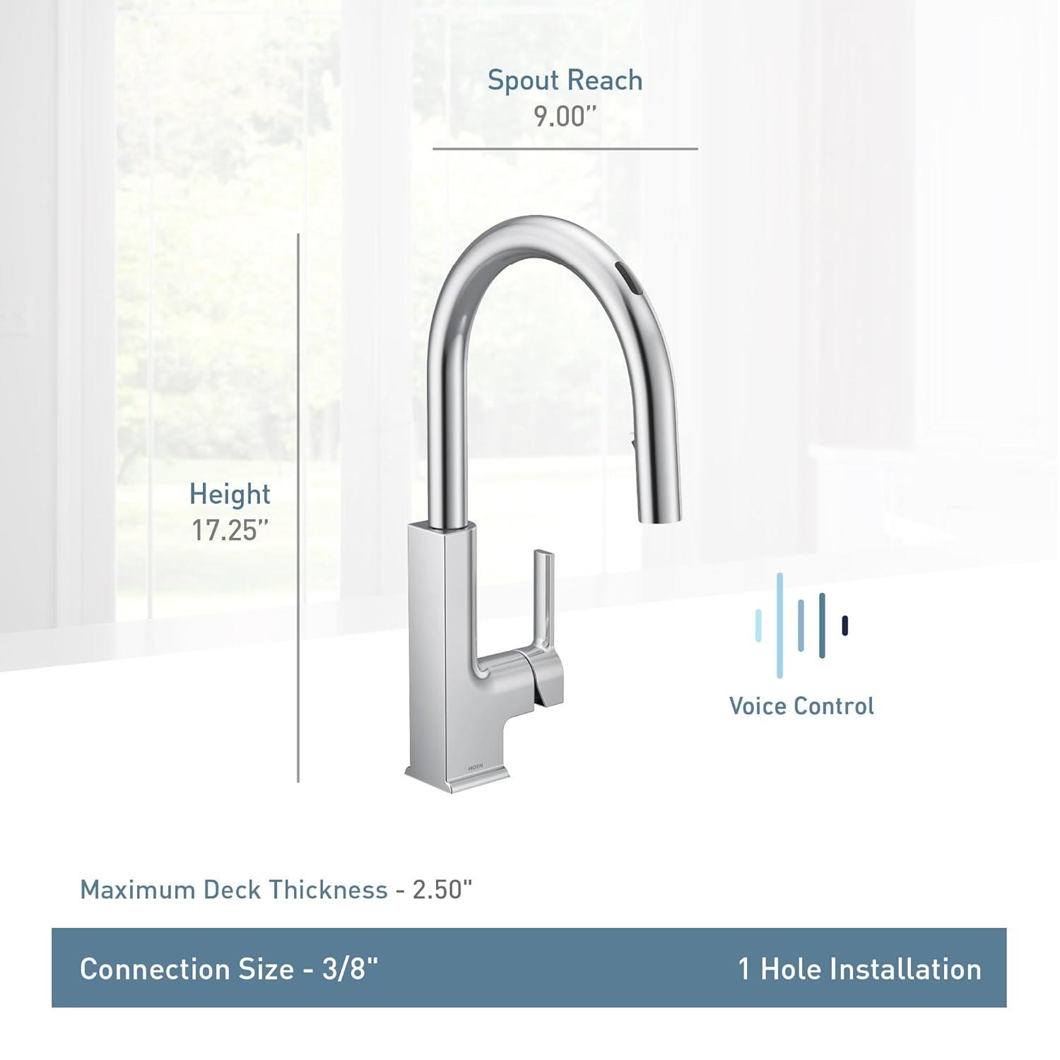 Moen STo Smart Touchless Single Handle Kitchen Faucet with Wave and Accessories S72308EVSRS