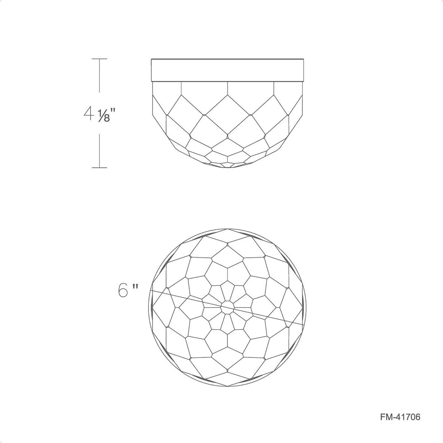 Cascade 6'' Crystal Bowl Dimmable LED Flush Mount