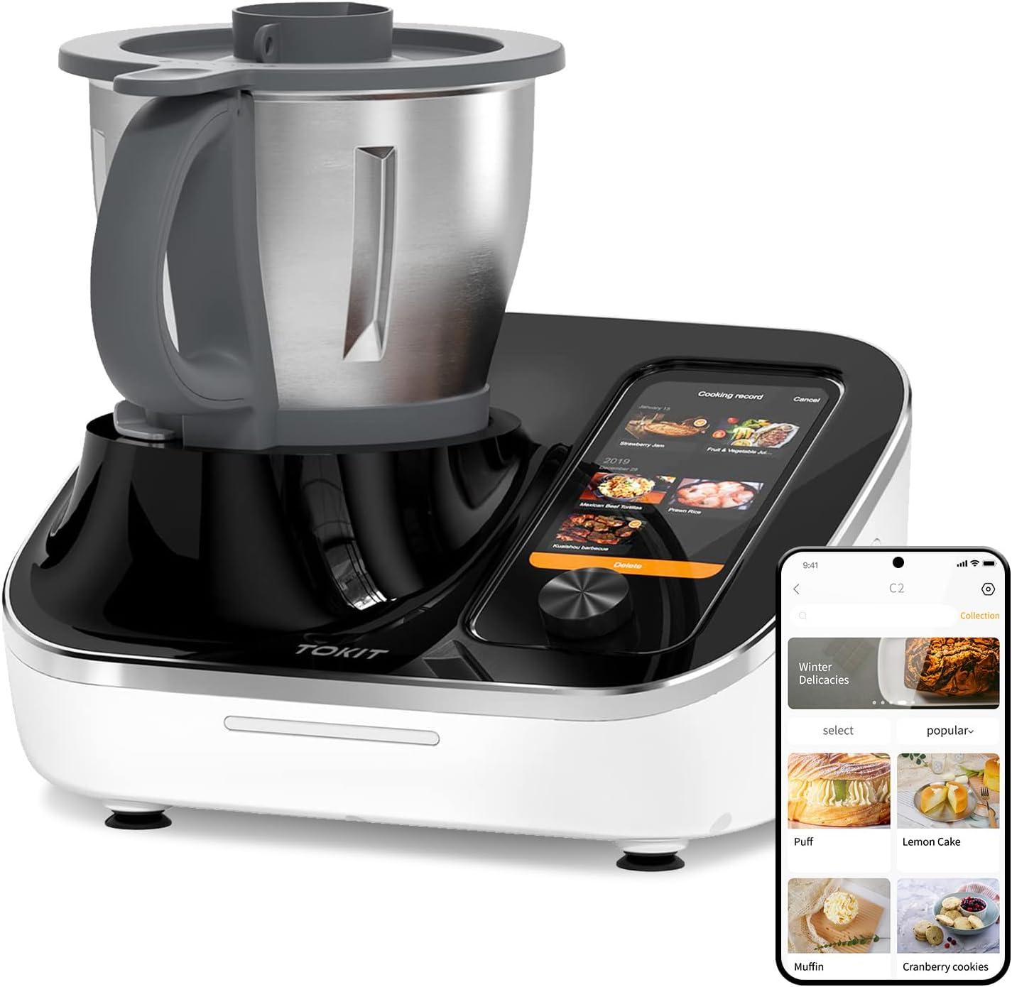 Black Stainless Steel Smart Multi-Cooker with Touchscreen