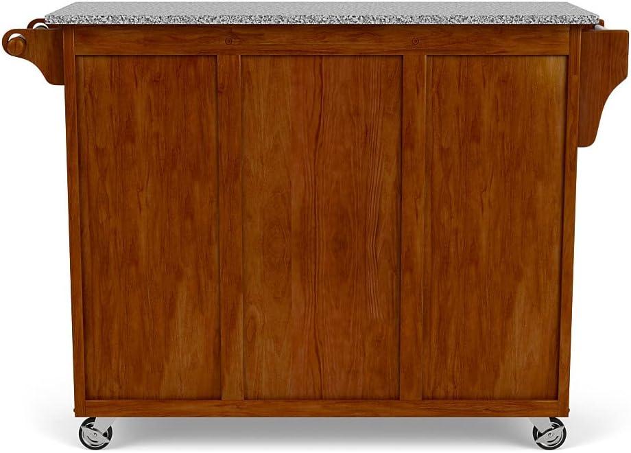 Create-a-Cart Cherry Kitchen Cart with Salt and Pepper Granite Top