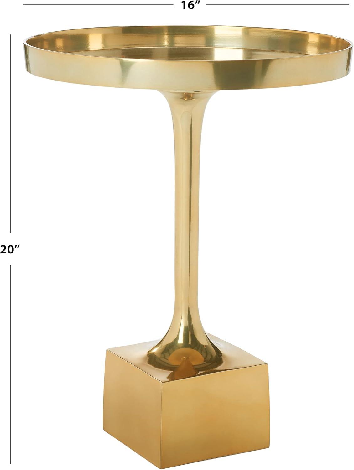 Corvus Round Side Table Accent Table - Antique Brass - Safavieh.