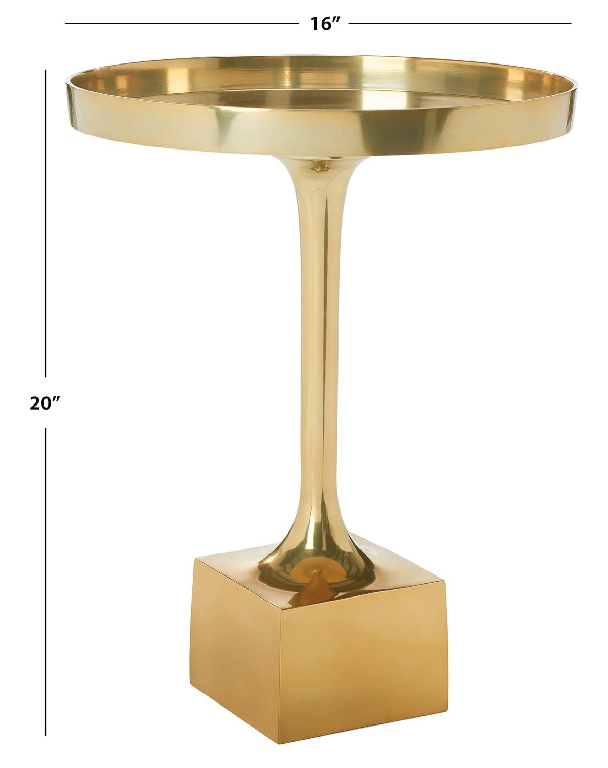 Corvus Round Side Table - FOX5519A - Antique Brass - Safavieh Couture