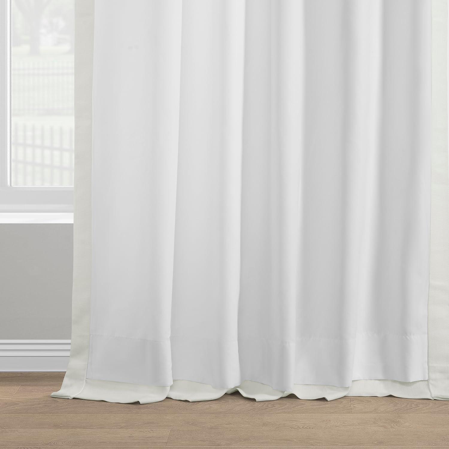 HPD Half Price Drapes Magnolia Off White Italian Faux Linen Room Darkening Curtains with Rod Pocket - 1 Panel - Window Curtains for Living Room & Curtains for Bedroom, 50W X 84L