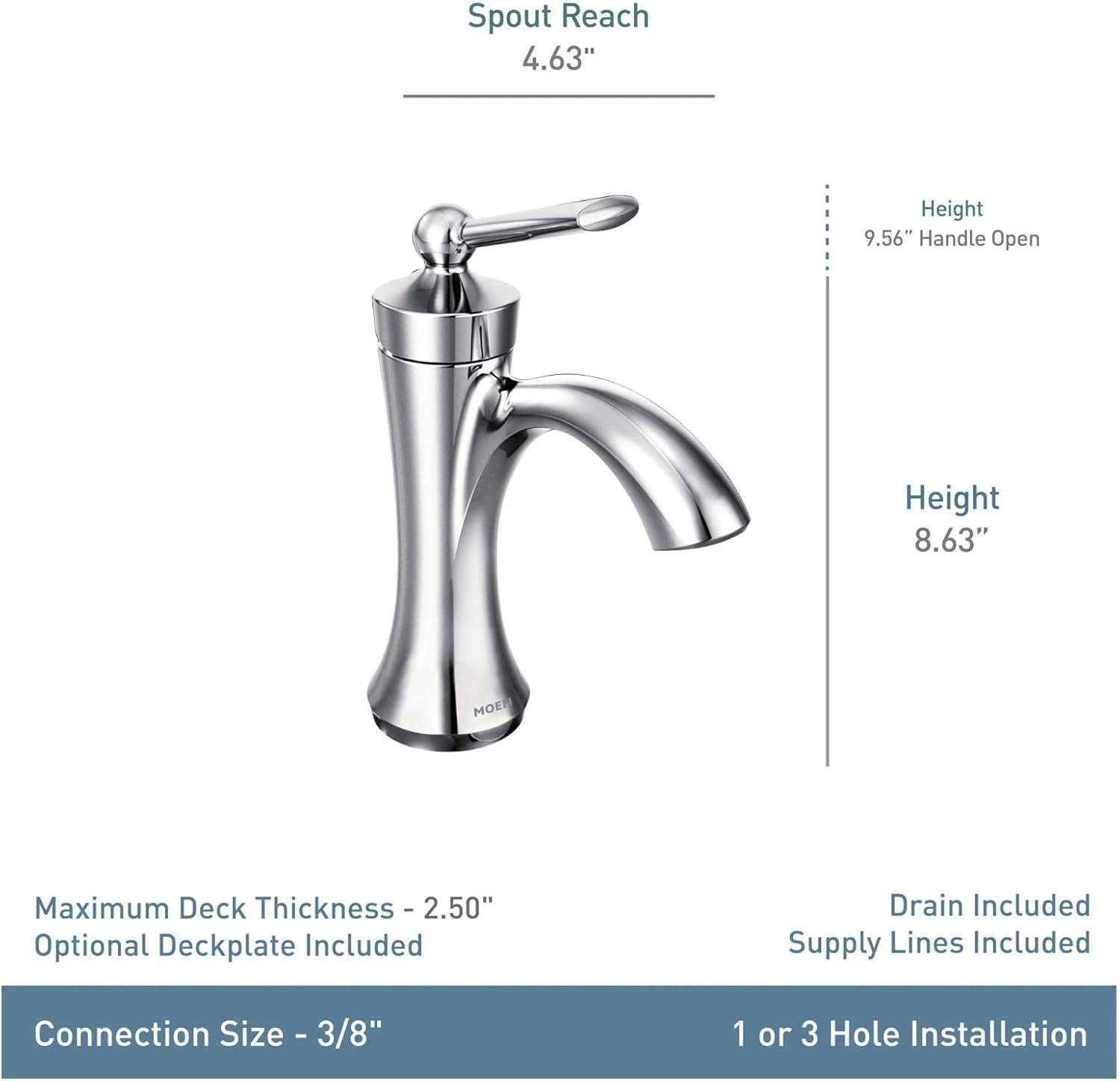 Moen Wynford Single Hole Bathroom Faucet with Drain Assembly 4500ORB