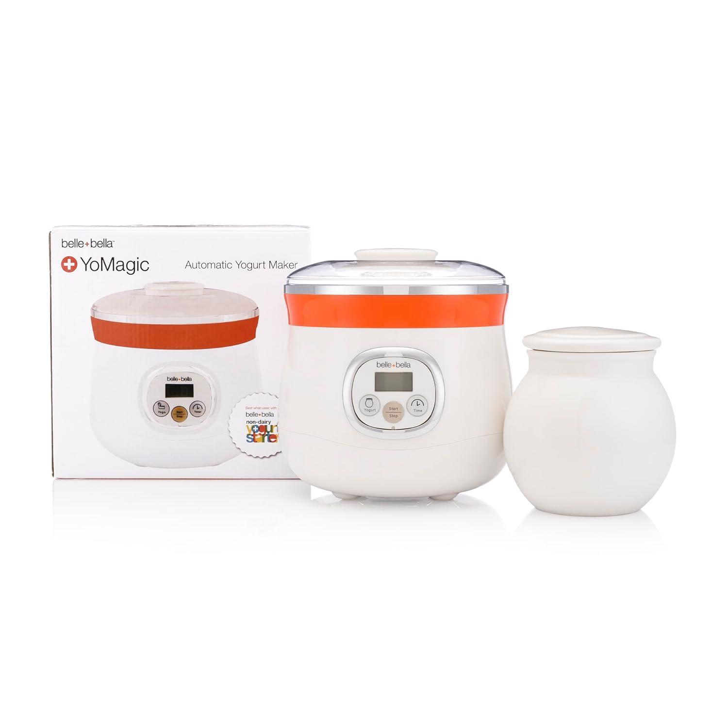 Belle + Bella White and Orange Automatic Yogurt Maker