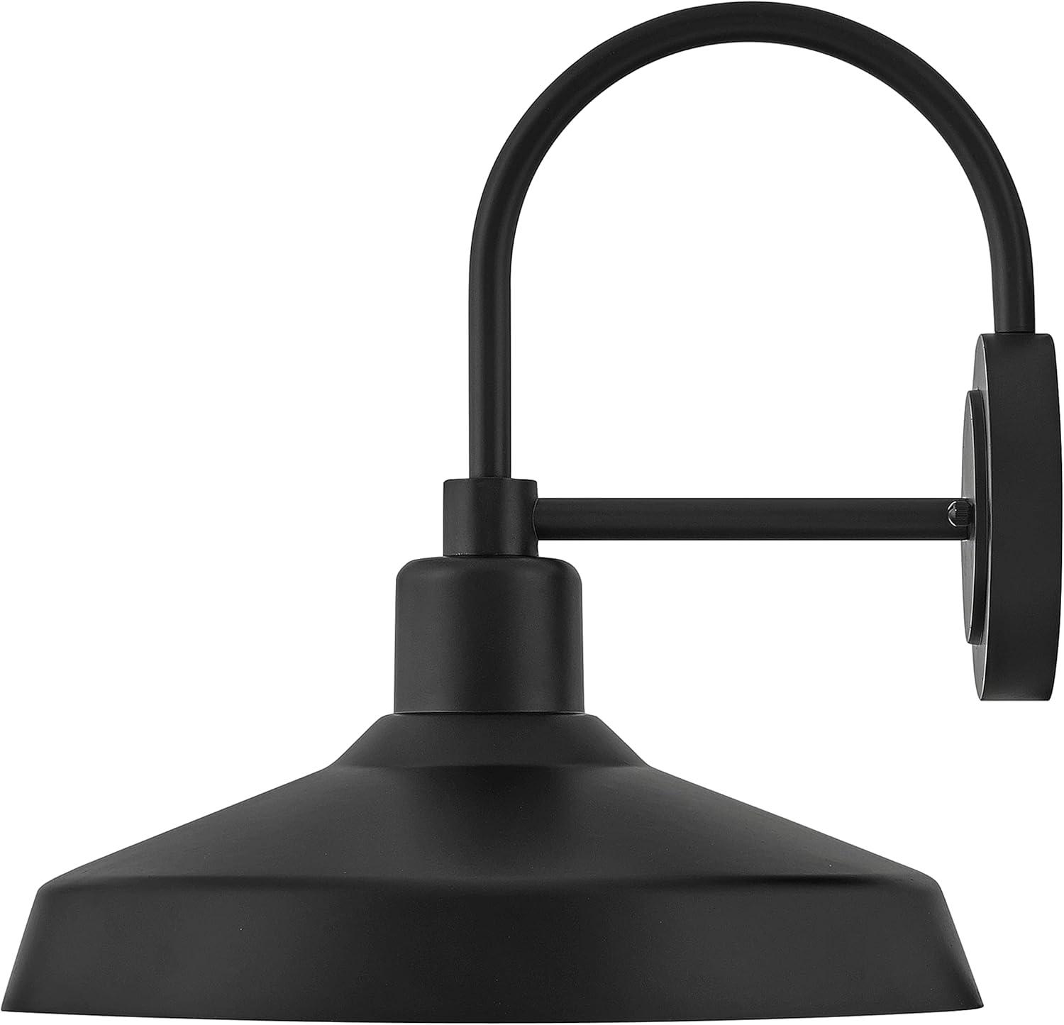 Forge Industrial Chic Black Outdoor Wall Lantern with Dimmable LED