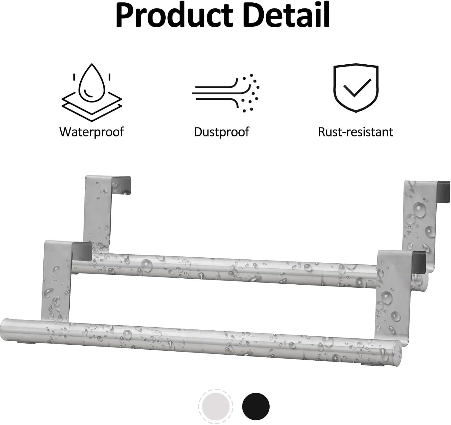 Suploo AUMJJE19 2 Pack Stainless Steel Over Door Towel Rack Bar Holders
