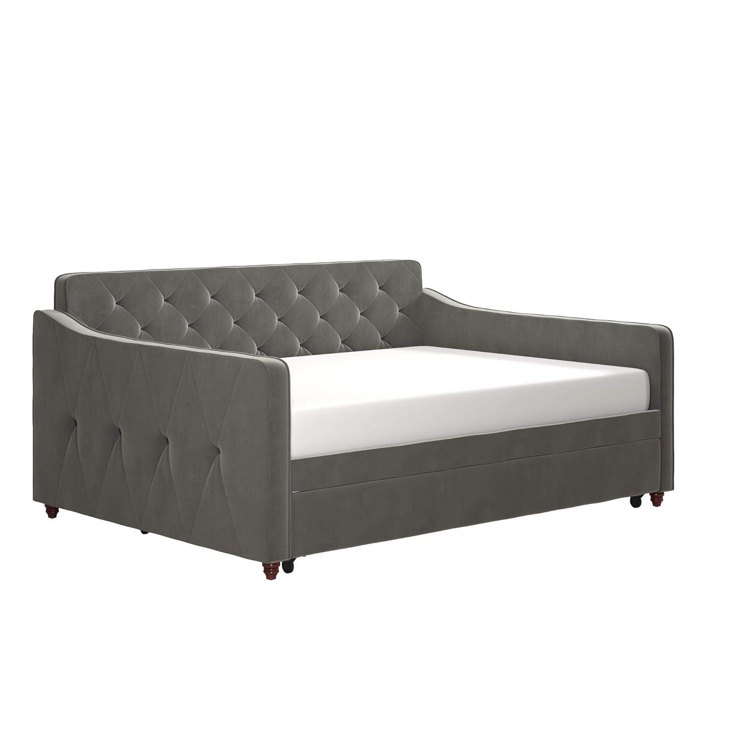 Vintage Upholstered Daybed with Trundle