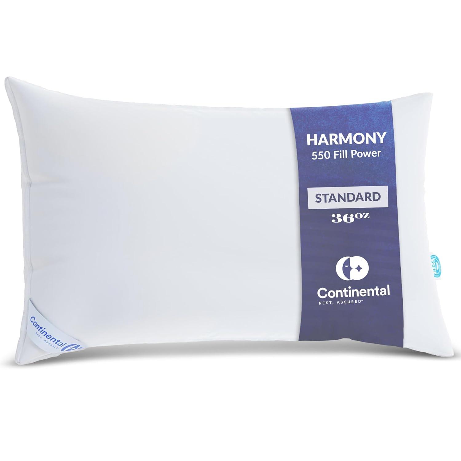 ContinentalBedding Continental Bedding Soft Luxury Down Pillows, Breathable Bed Pillows (Pack of 1)