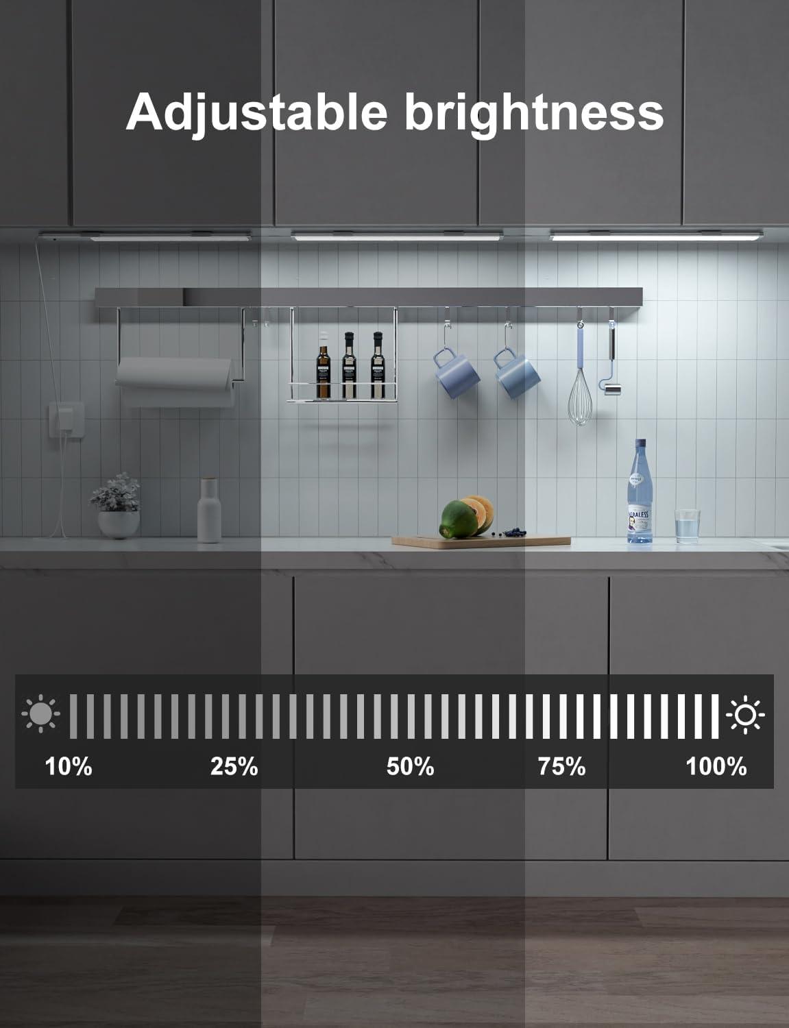 Remote Control RGB Lights Under Cabinet Lighting Rechargeable, 48-LED Wireless Kitchen Counter Lights Closet Light RGB Bar Perfect for Indoor Pantry Display Shelf Hallway 1 Pack, 15 Color Changing