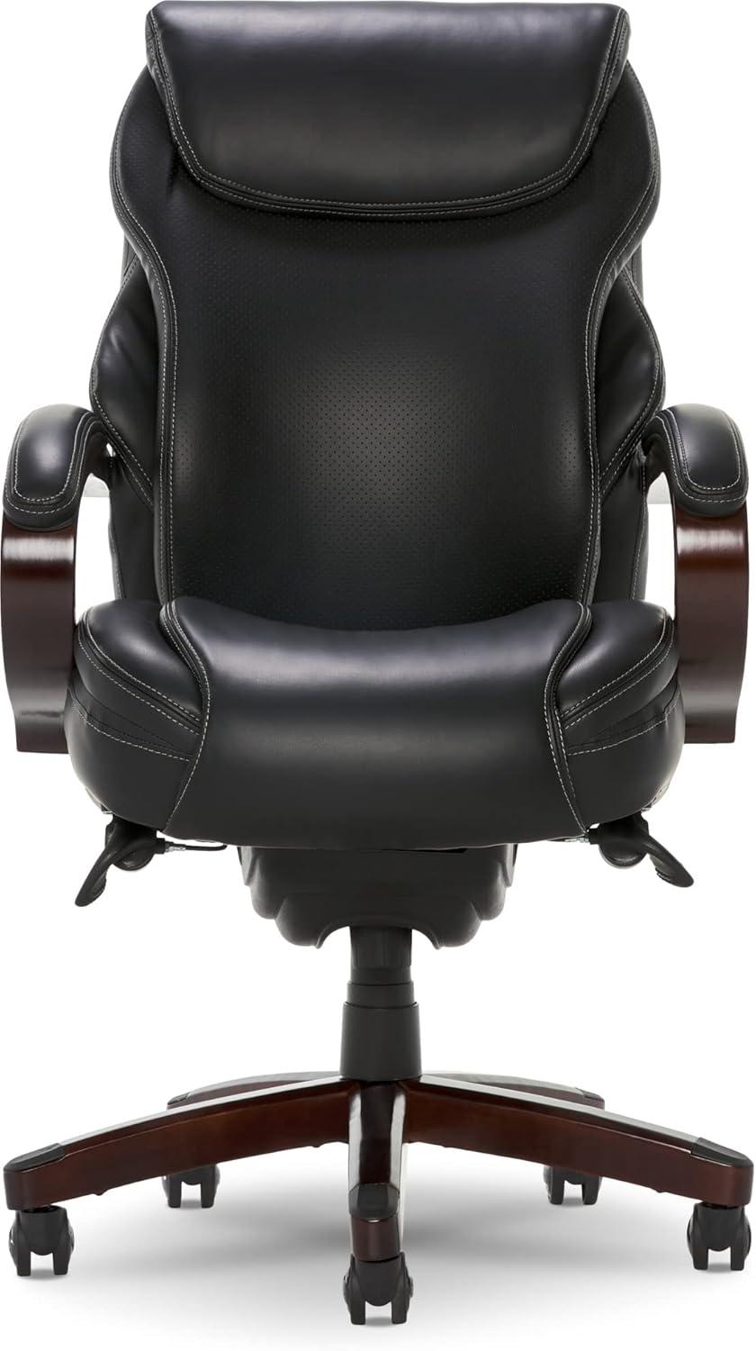 Ergonomic High-Back Black Leather Executive Swivel Chair with AIR Lumbar Support